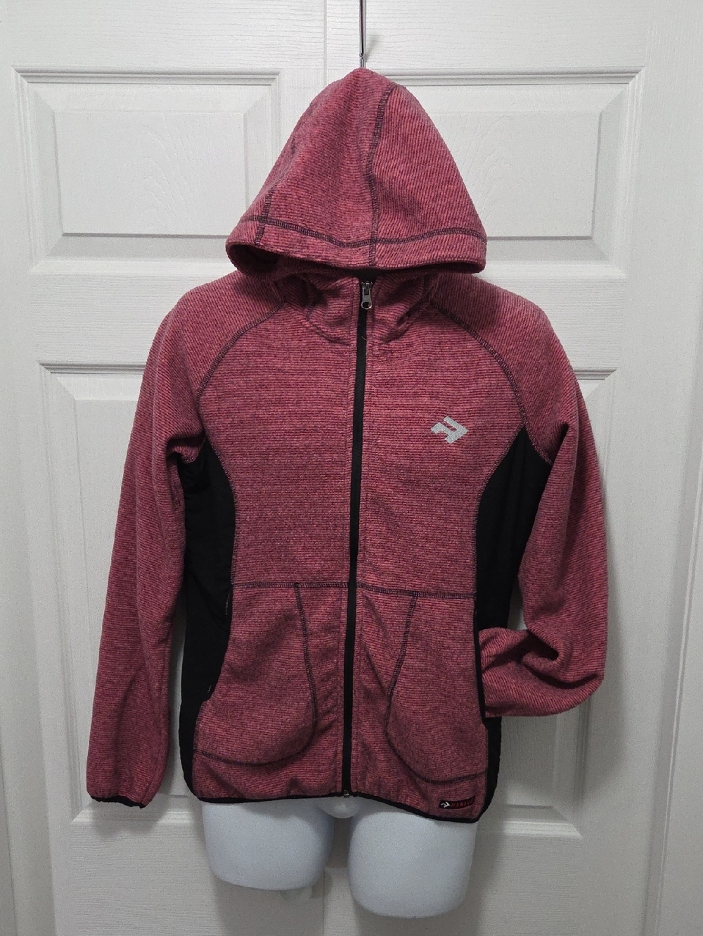 Womans 2xl (Fits Smaller) Dusty Rose with Black Panels Zip Up Jacket
